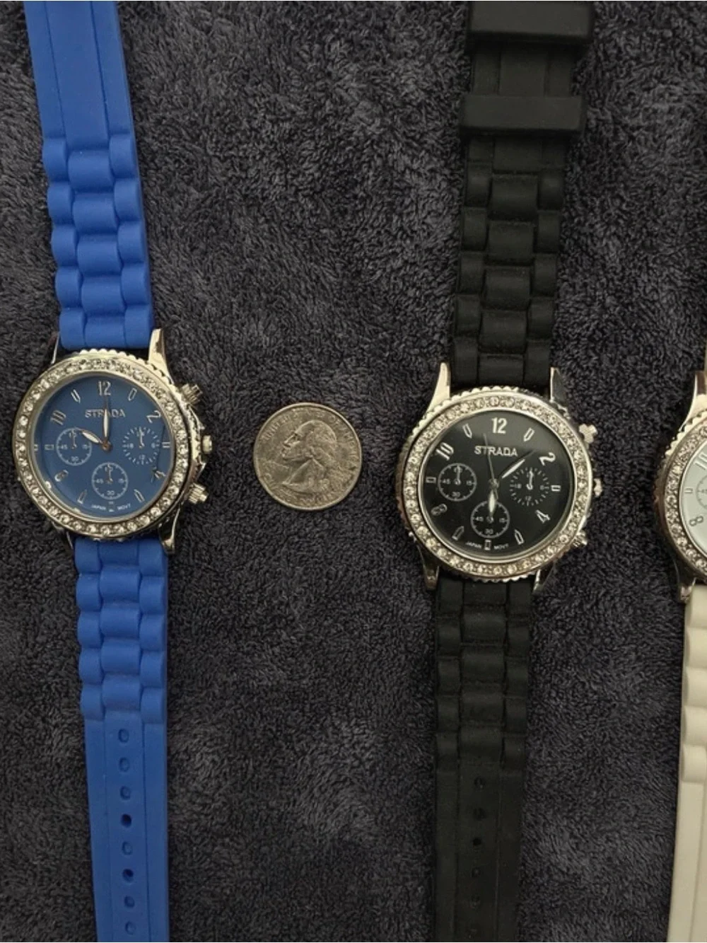 Set of 4 Strada Watches Red, Blue, Black, White (4-Pack)